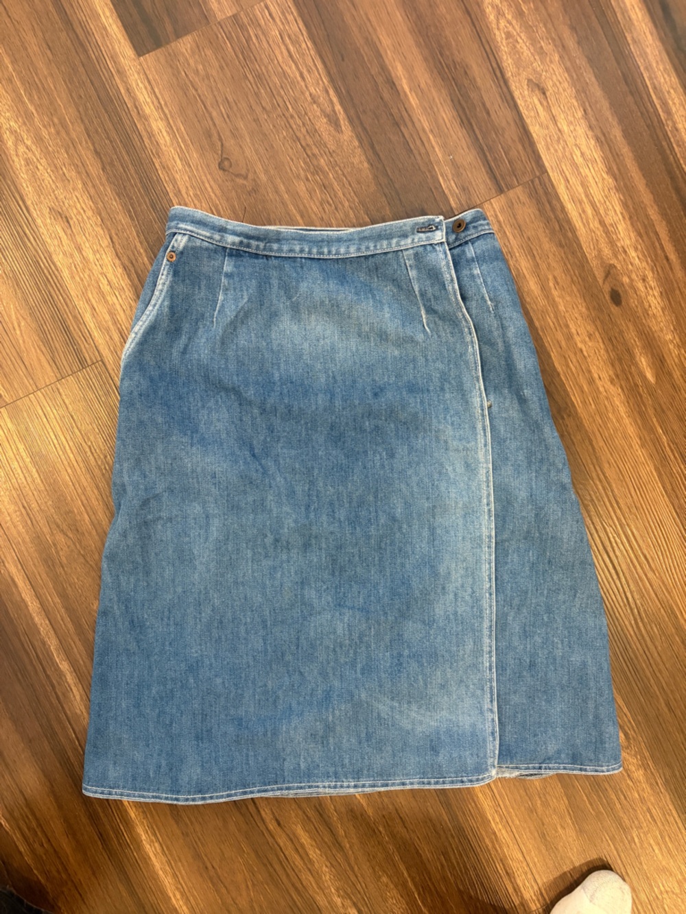 Classic Vintage 70s Blue Denim Wrap Skirt - Picture 7 of 12